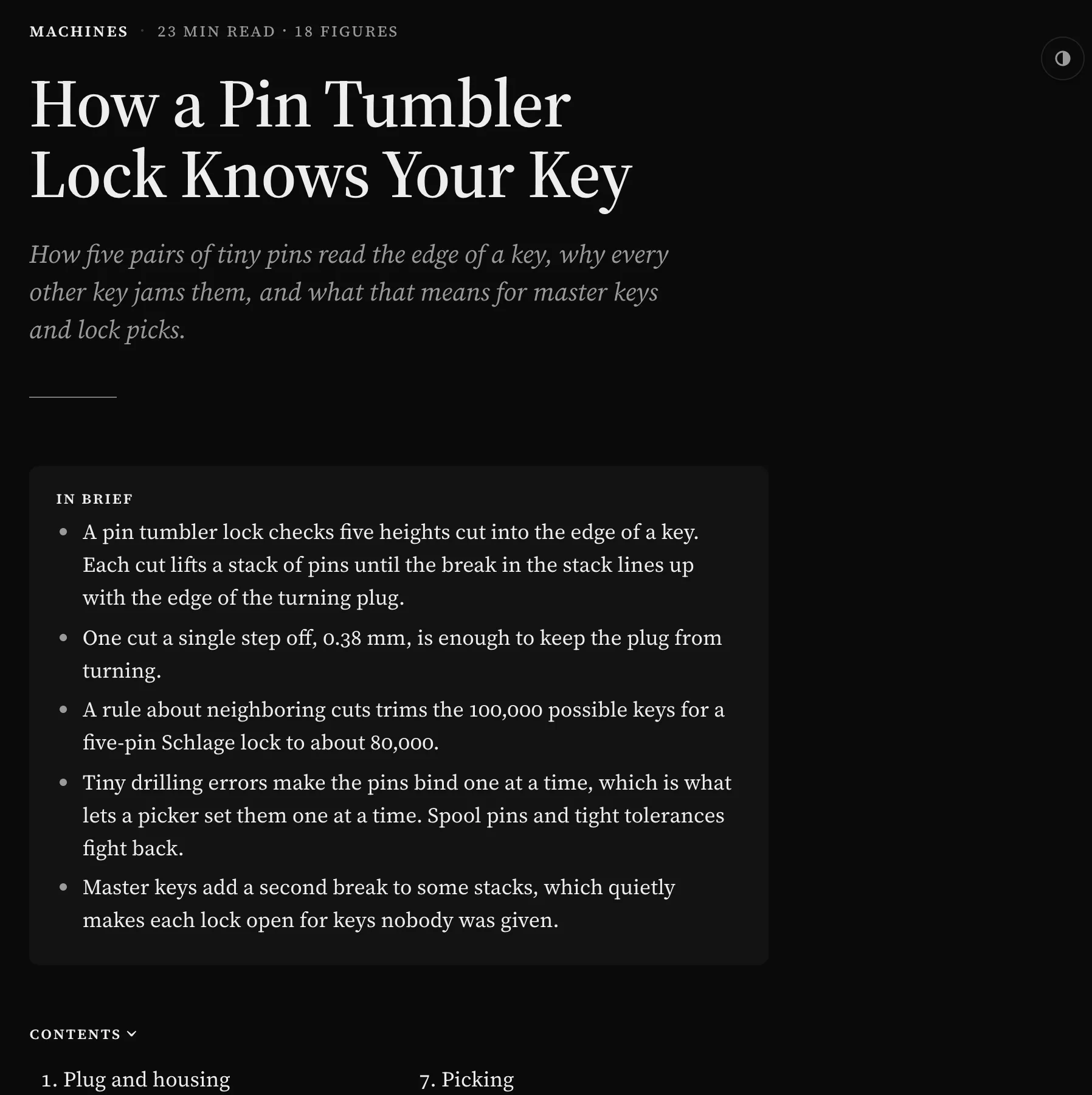 The opening of the lock explainer.